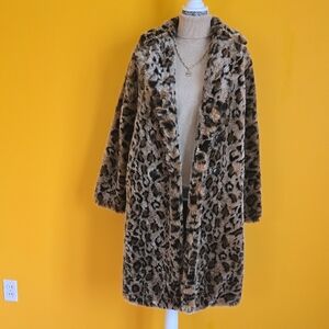 Zara Leopard Print Teddy Jacket